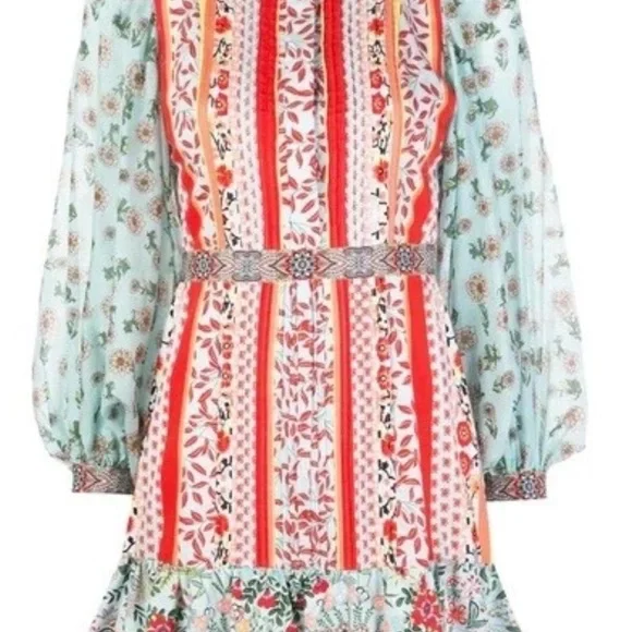 Alice + Olivia Raya Paloma Floral Puff Sleeve Dress - Picture 13 of 14